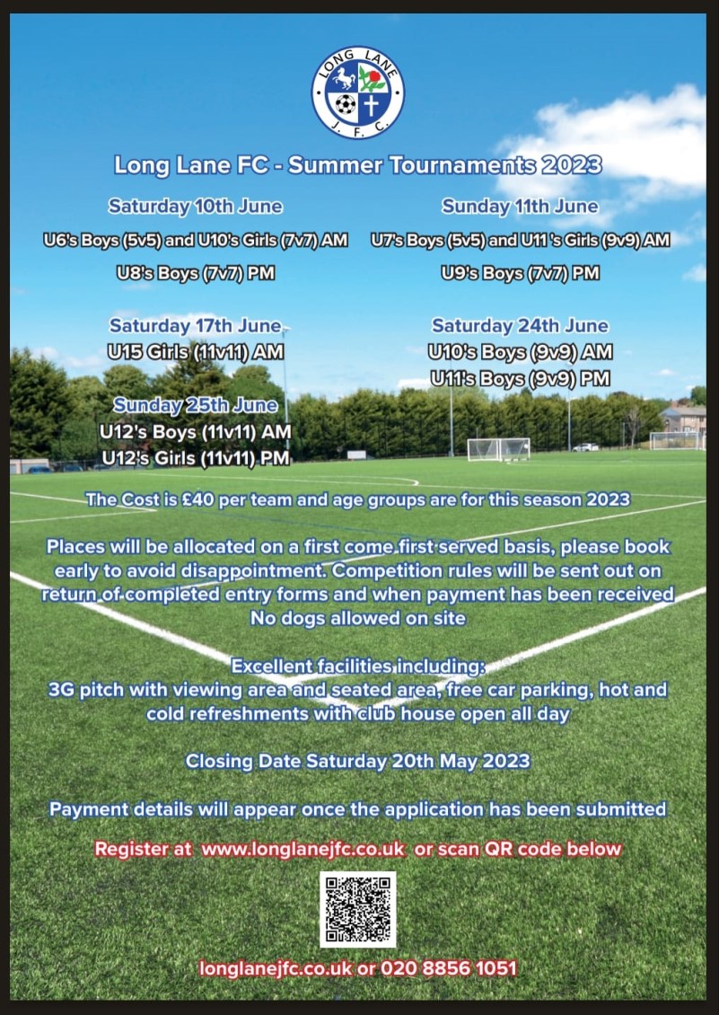 Long Lane Summer football tournaments
