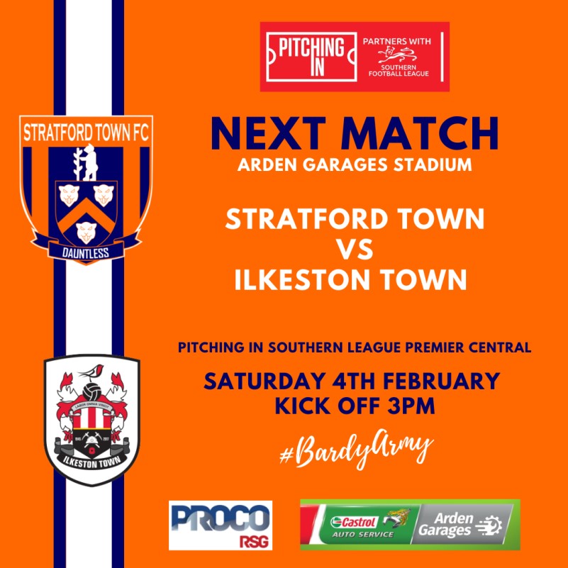 Next Up for The Bards Ilkeston Town at The Arden Garages Stadium