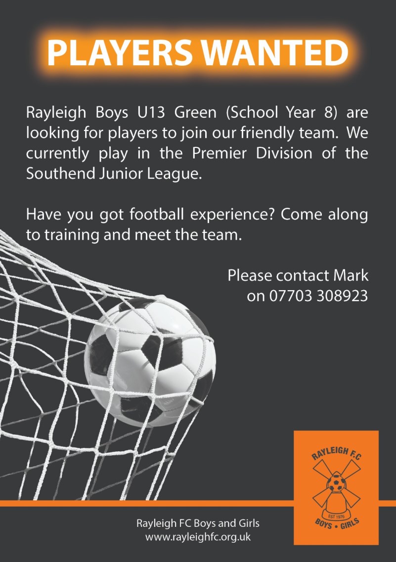 Rayleigh Football Club , Rayleigh Boys U13 (yr8) Green