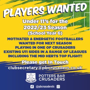 Latest Club News at Potters Bar Crusaders Football Club | Potters Bar ...