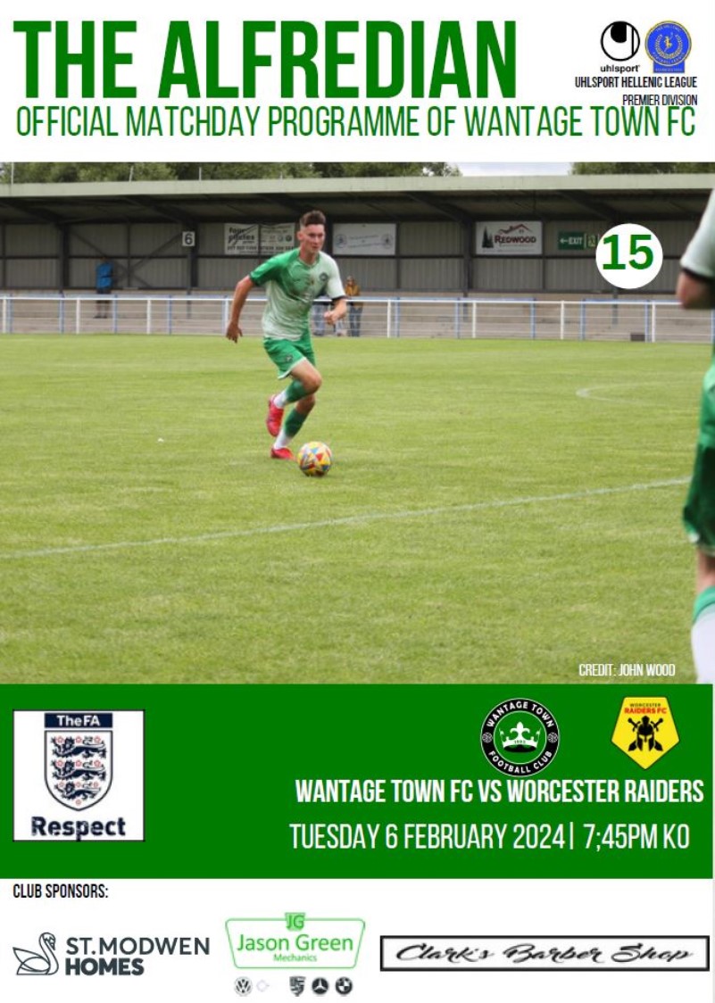 Wantage Town FC, Matchday Programme - Worcester Raiders