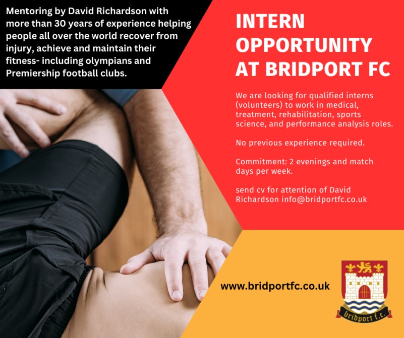 We are looking for Interns (Volunteers) in medical, treatment, rehabilitation, sports science, and performance analysis