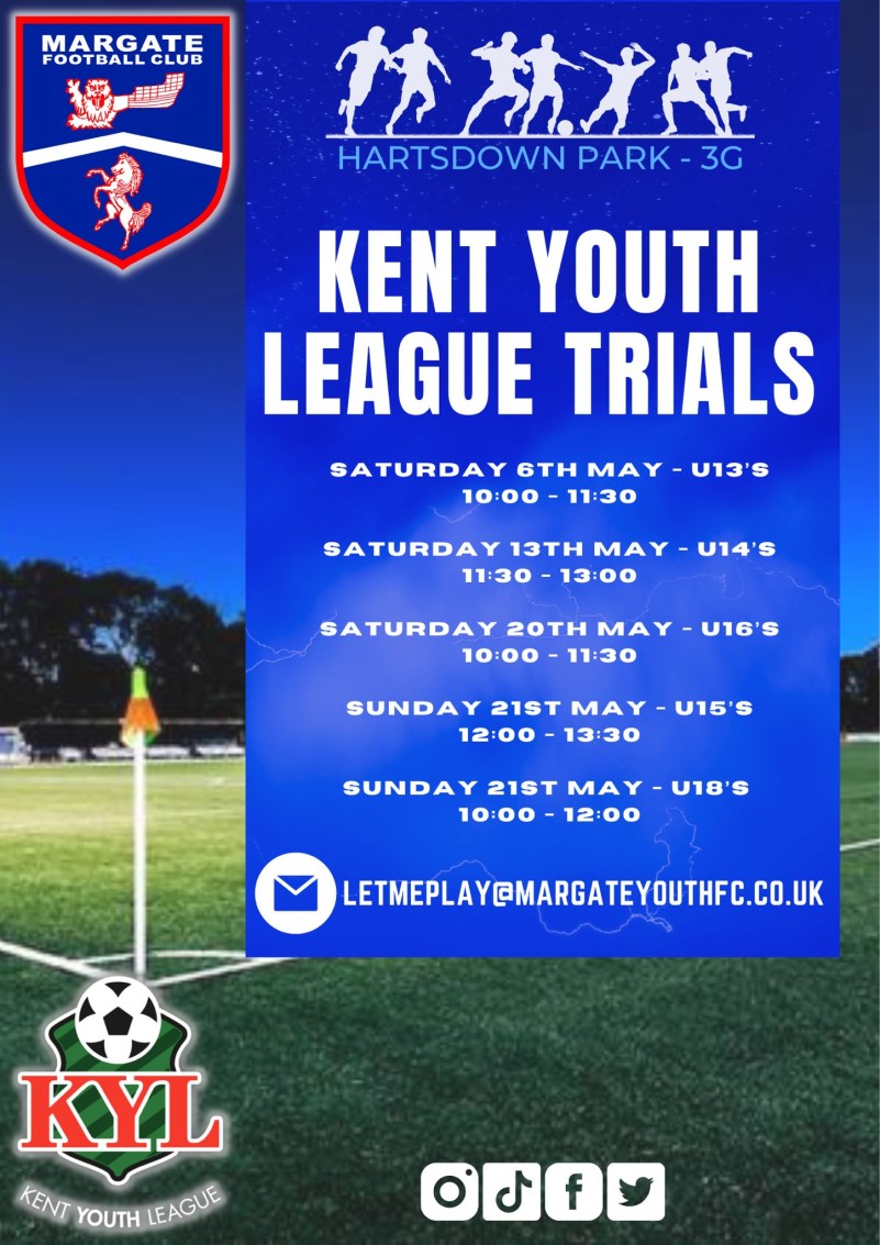 Kent Youth League Trials: U13, U14, U15 & U16 Trials