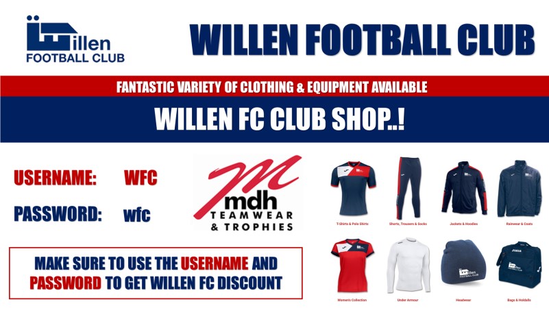 Willen FC, Club Shop