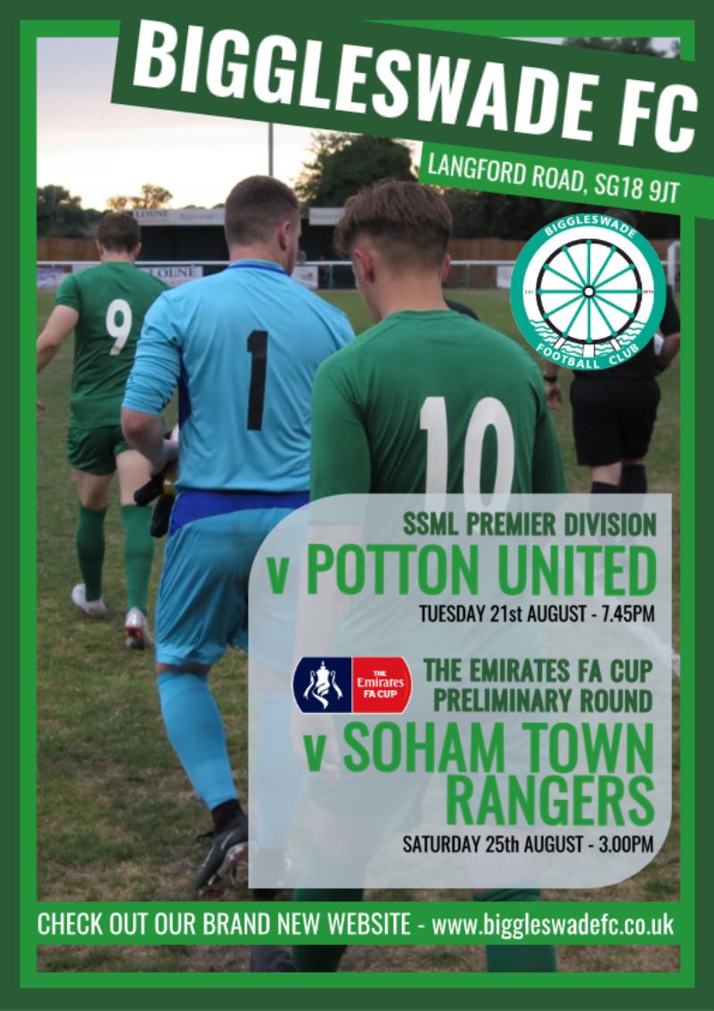 Biggleswade FC, Next Match v Potton United (HOME)
