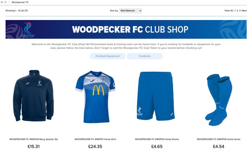Woodpecker FC, New Online Clubshop