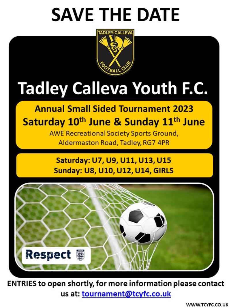 Tadley Calleva Youth FC, 2023 Summer Tournament - Save the Date!