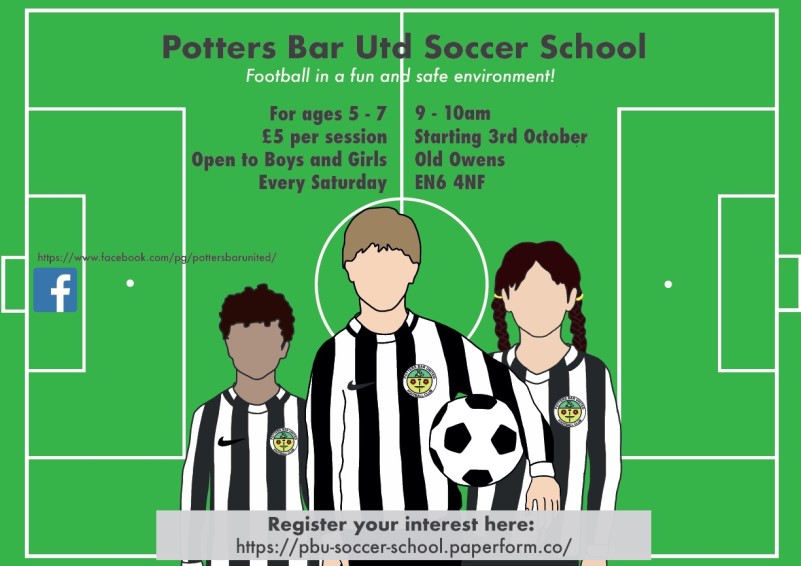to the official website of Potters Bar United Potters Bar