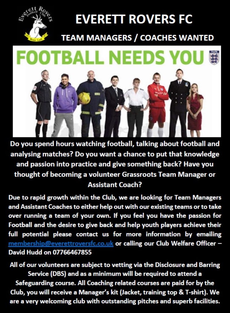 Everett Rovers FC, New Coaches Wanted!