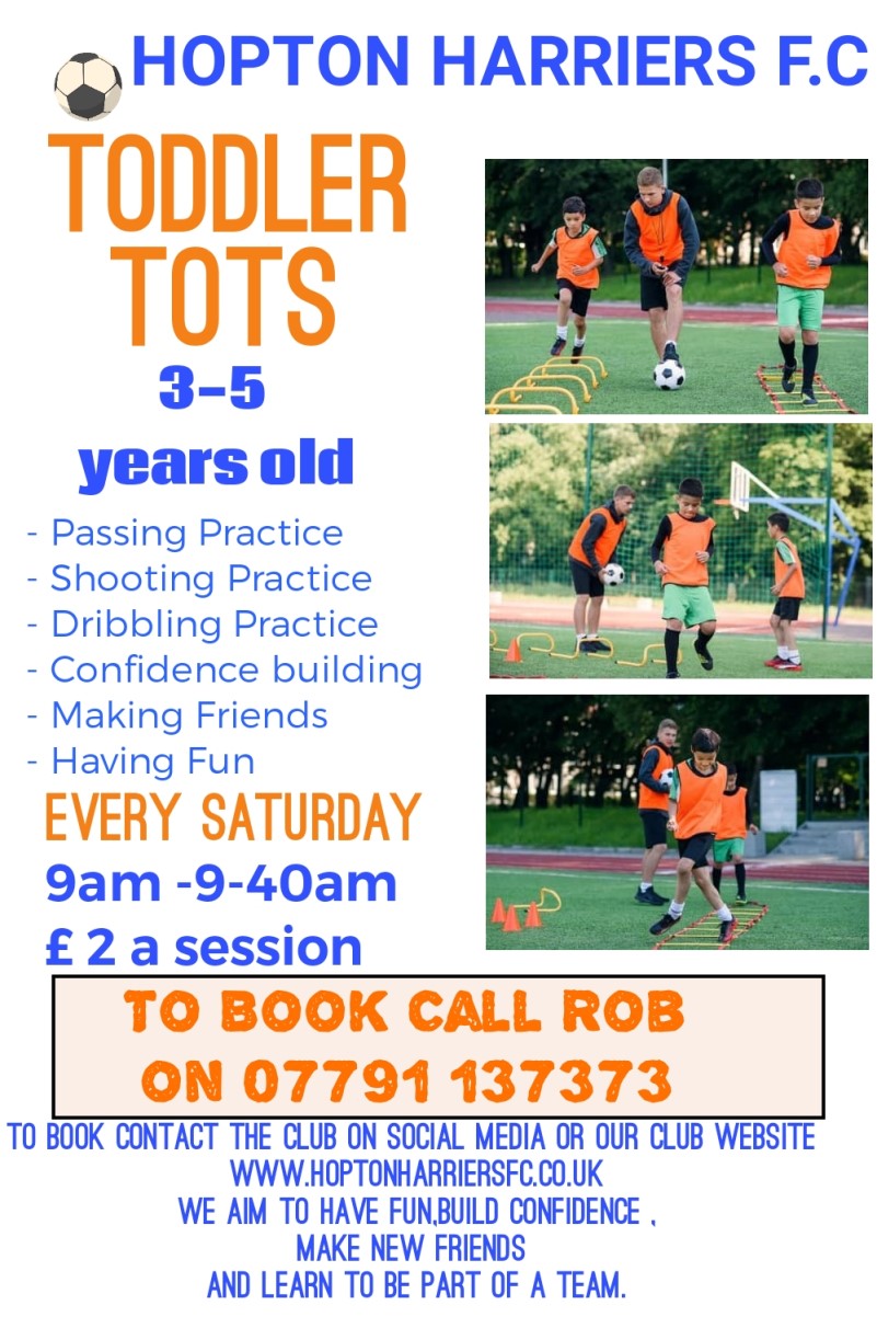 Hopton Harriers Fc, Toddler Tots 3-5 Years Old Sessions