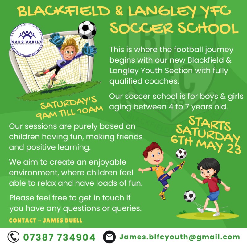 Blackfield and Langley Football Club, Blackfield & Langley YFC Soccer