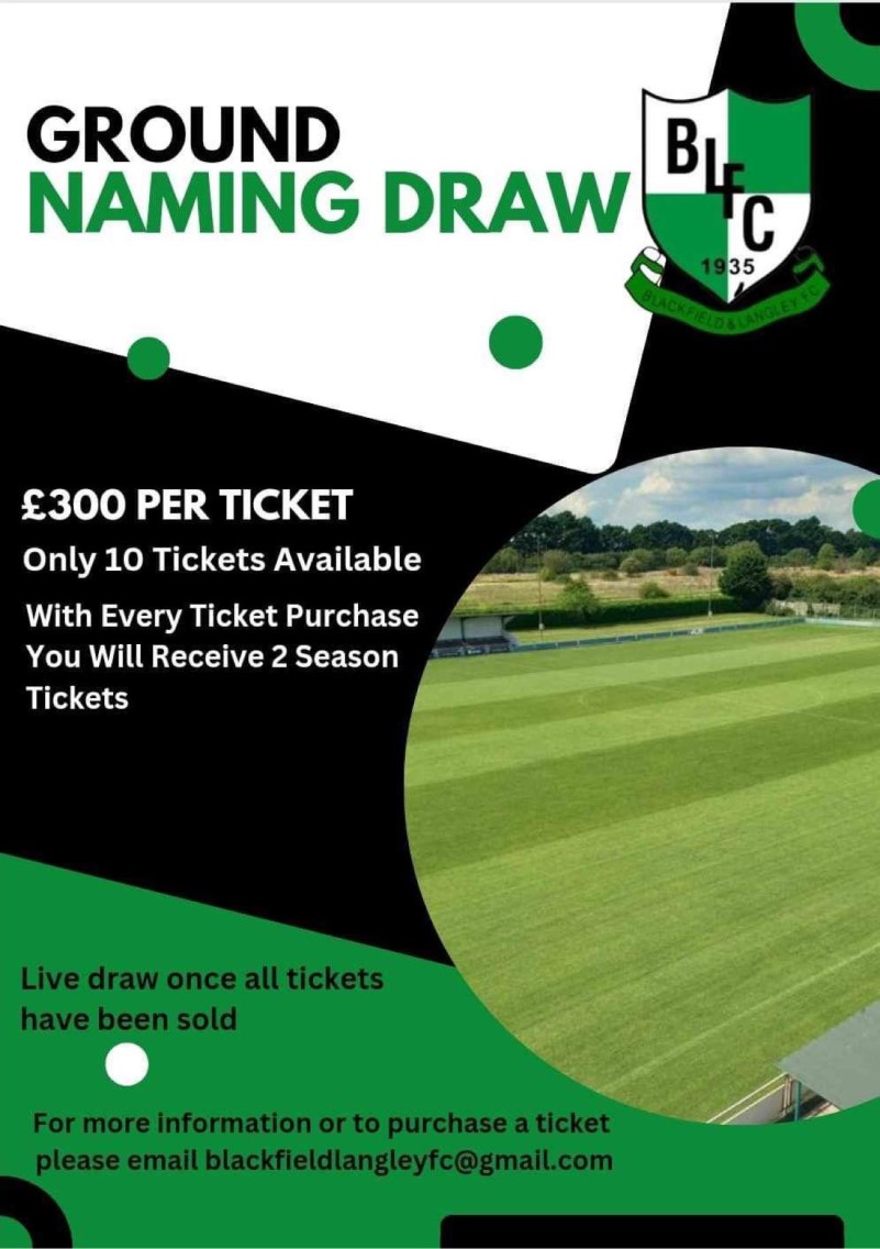 Blackfield and Langley Football Club, Ground Naming Draw